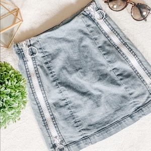 Carmar double zipper denim skirt